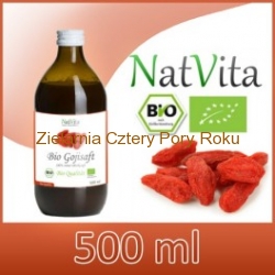 Naturalny Sok BIO z jagód Goji NatVita 500 ml