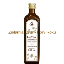 Olej lniany Oleofarm Lenvitol tłoczony na zimno nieoczyszczony budwigowy 500 ml