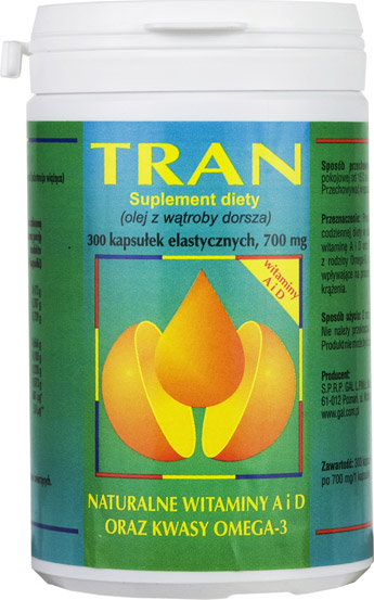 Tran Olej z wątroby dorsza 700 mg 300 kapsułek