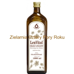 Olej lniany Lenvitol do diety dr Budwig zimnotłoczony nieoczyszczony 1000 ml Oleofarm